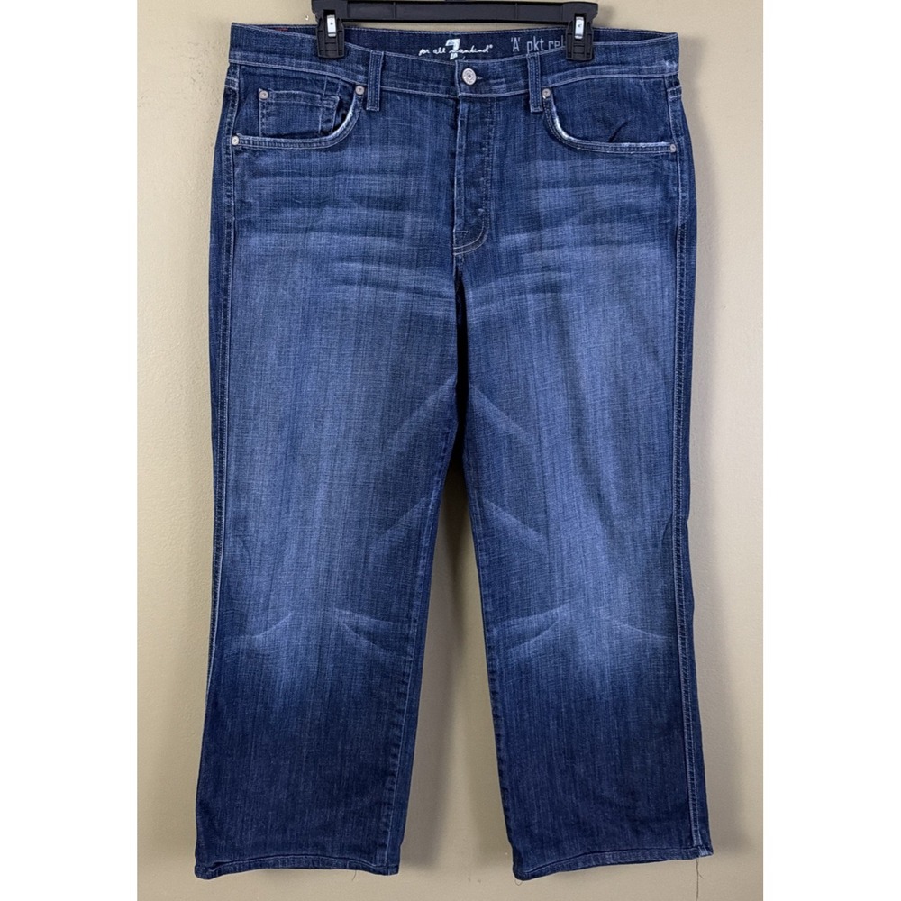 7 For All Mankind A Pocket Jeans Mens 36x28 Blue Relaxed Straight Stretch Denim